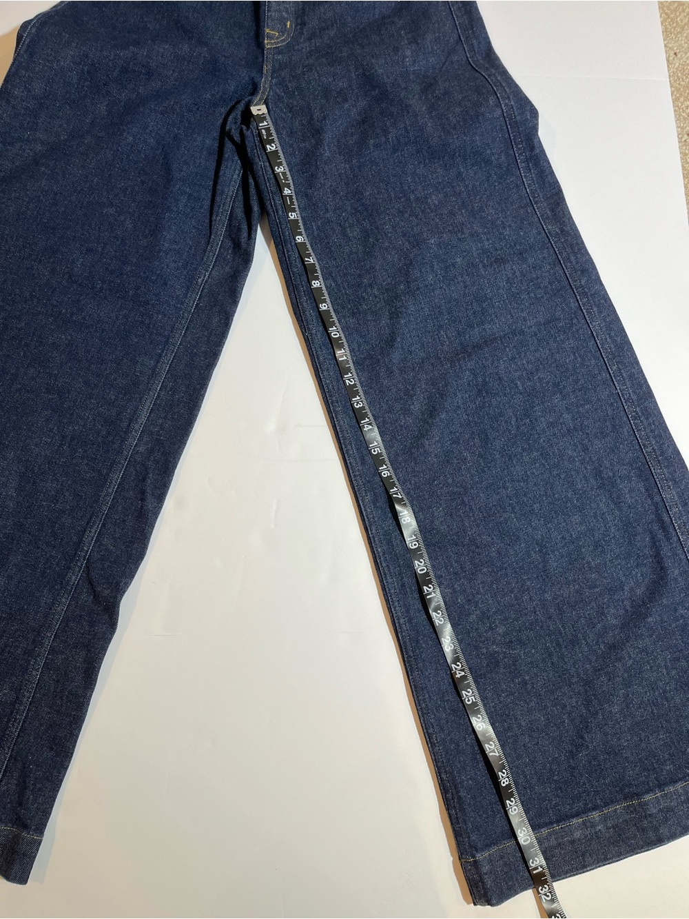 Spanx Wide Leg Jeans Women Large Indigo Dark Wash Pull On Stretch 20547R Boho - Picture 10 of 12